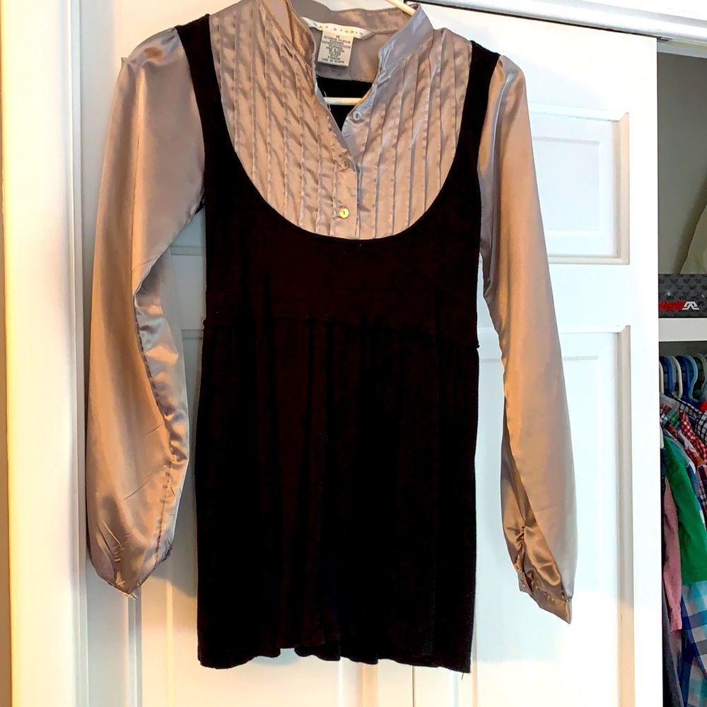Satin & knit top